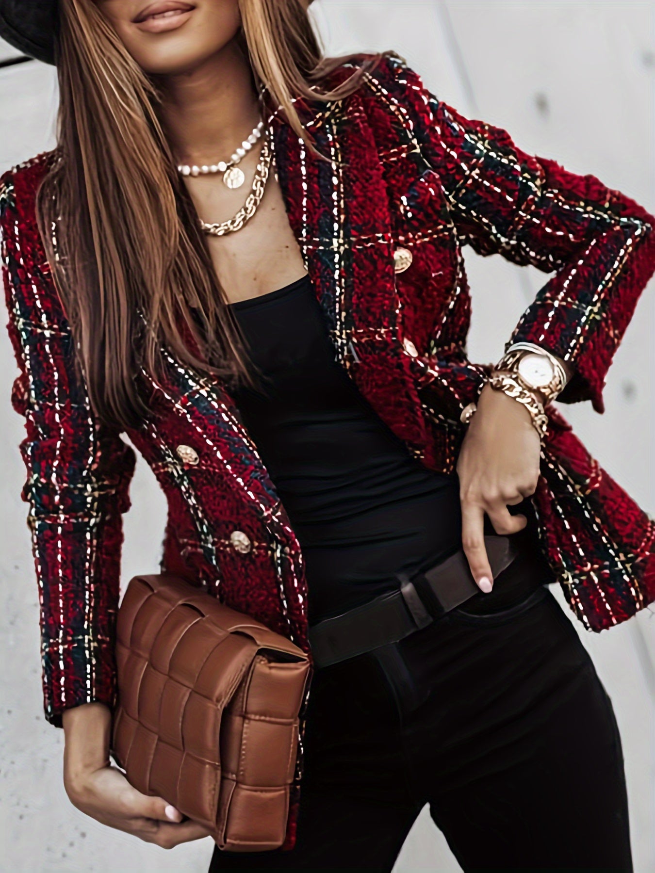 Femke's Stylish Plaid Blazer - Elegant for Every Season