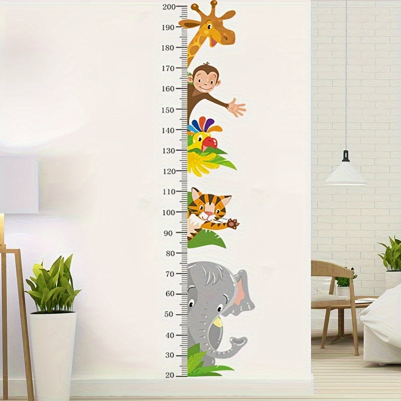 Animal Growth Chart Wall Stickers - Playful Measurement for Kids