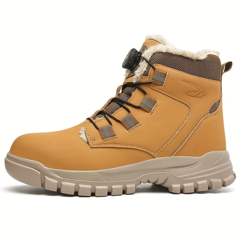 Safety Work Boots for Men with Steel Toes and Fleece – Durable and Puncture Resistant