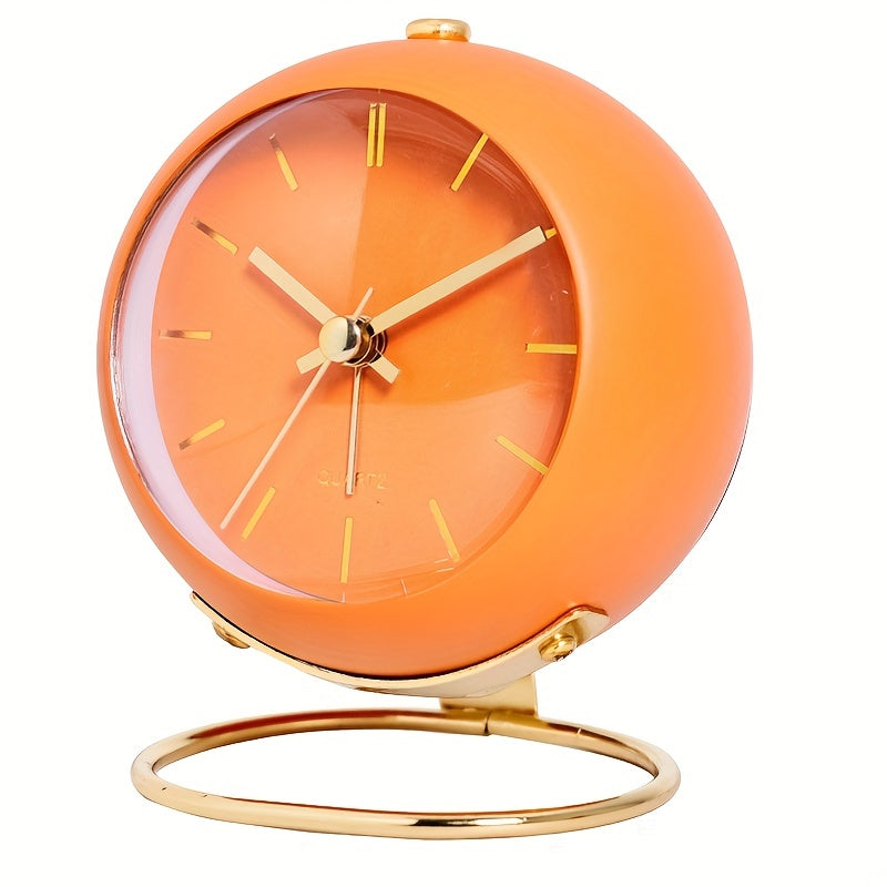 Nordic Silent Desk Clock – Luminous Hands & Metal Frame