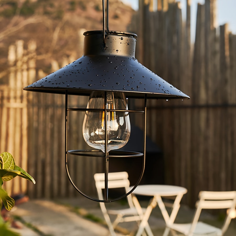 Set of 2 Solar Retro Lanterns – Vintage Hanging Lamps for Garden and Balcony