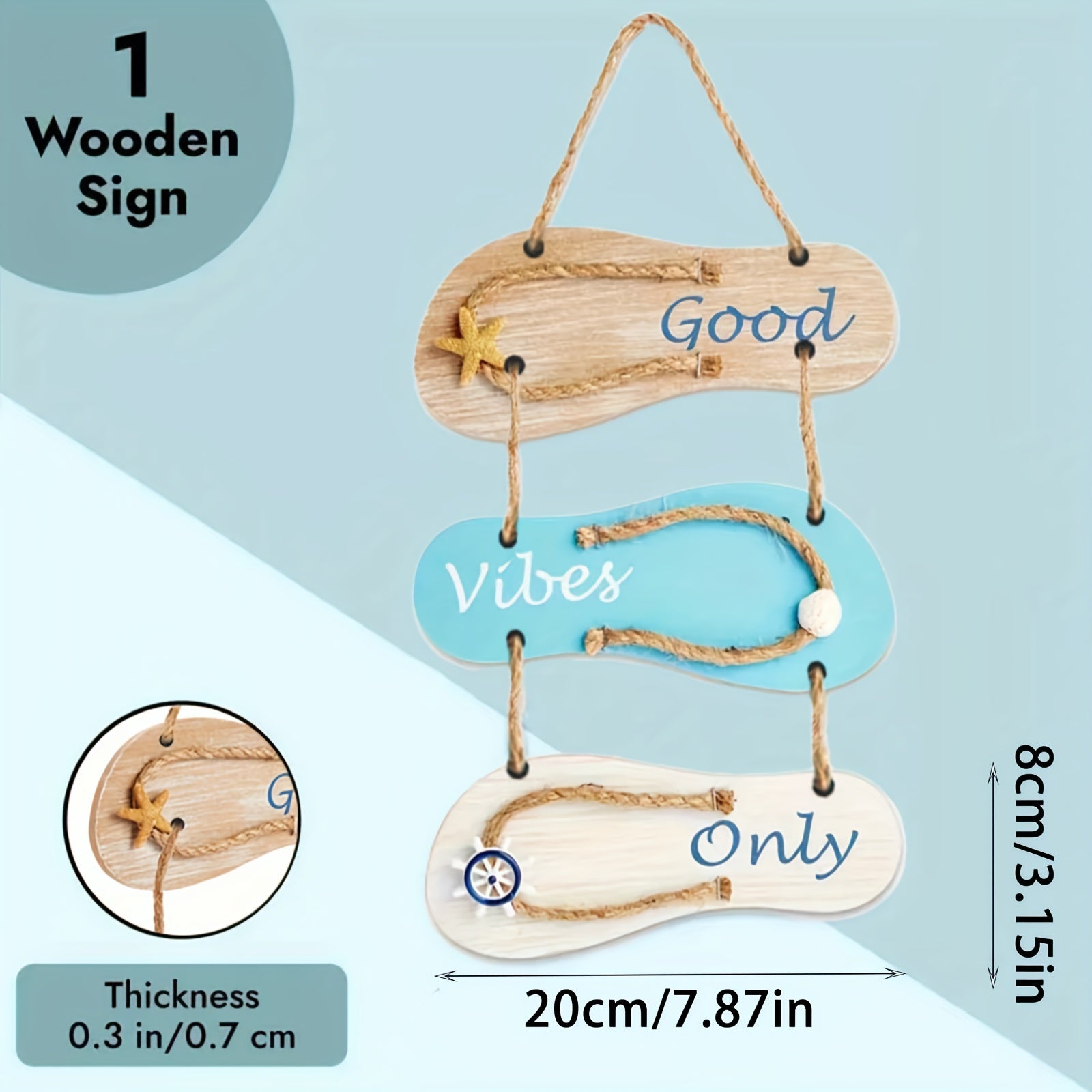 Wooden Flip-Flop Wall Decoration - Nautical Style for a Summer Vibe