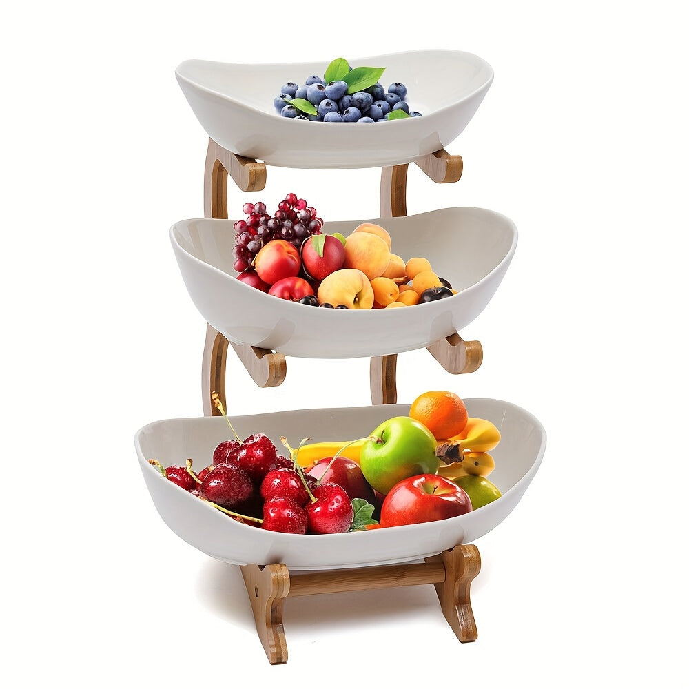 NatureStack 3-Tier Fruit Bowl – Spatial and Functional