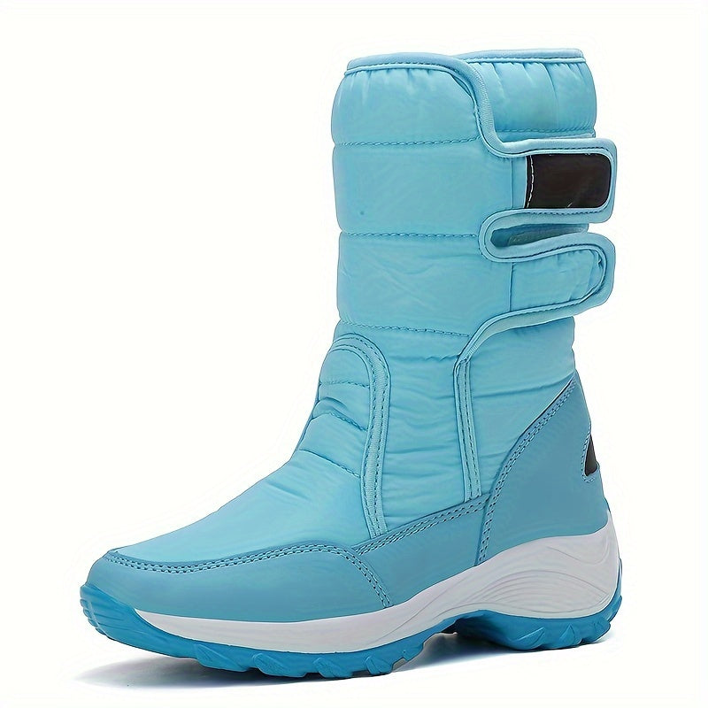 Ladies Mid-Cut Snow Boots – Warm Winter Boots with Anti-Slip Sole and Velcro Closure
