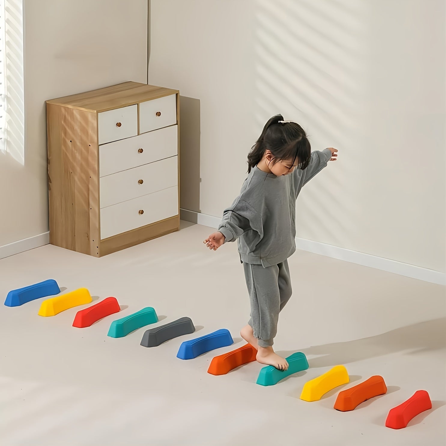 Educational Balance Blocks Set for Children – Colorful Stepping Stones for Indoors and Outdoors