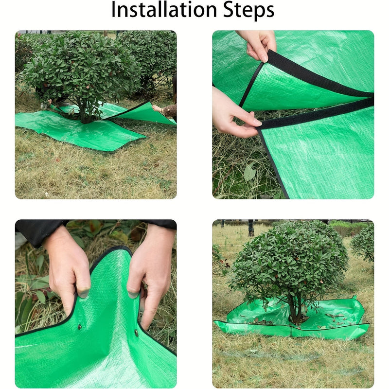 Large Garden Tarp with Tree Cutout – Waterproof, Reusable, and Perfect for Pruning Work
