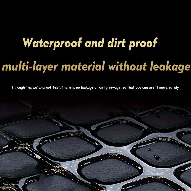Set of 4 Waterproof PU Leather Floor Mats for Cars – Stylish and Durable