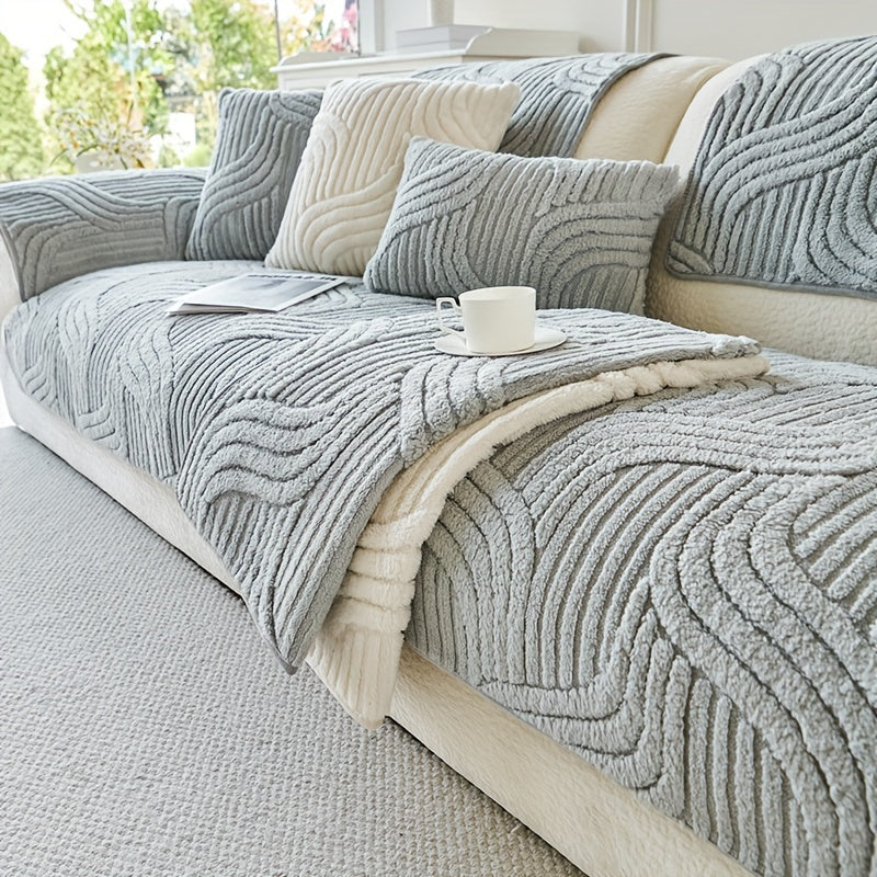 Luxury Plush Sofa Cover – Non-slip and Breathable for a Cozy and Stylish Living Room