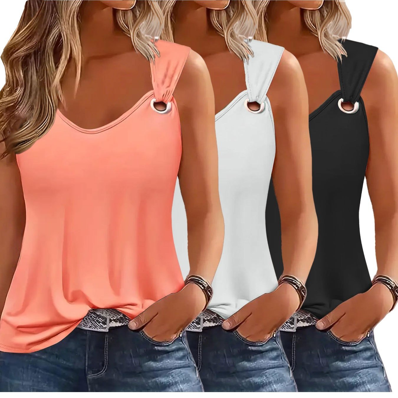 Ladies Tank Tops 3-Pack – Summer Ready and Loose Fit