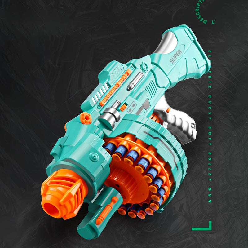 Automatic Foam Blaster – Turquoise Pistol with 40 Foam Balls for Fun Playtime