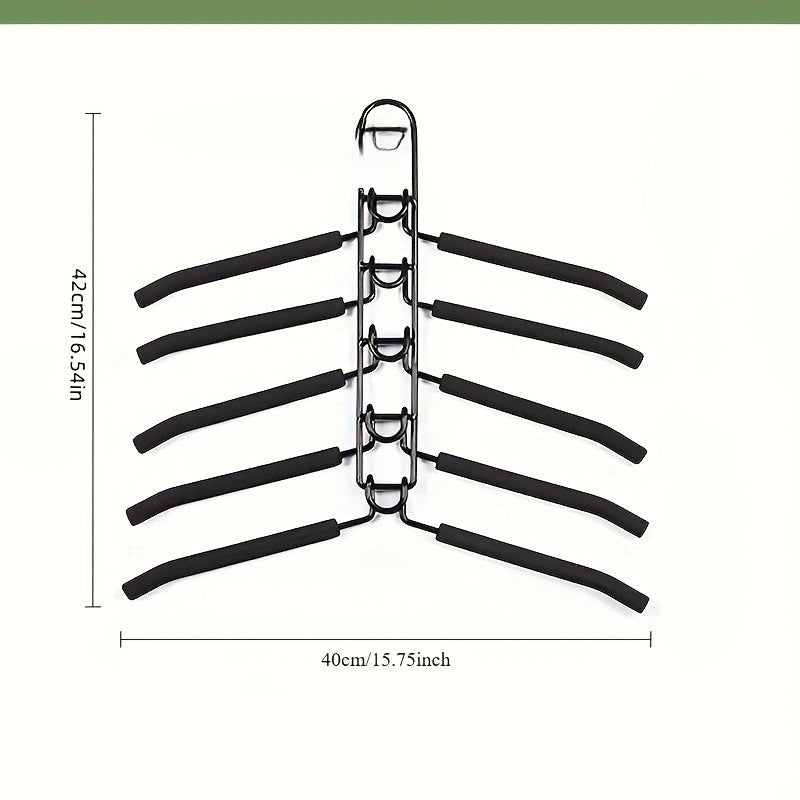 Multi-Layer Hanger Set – 5-in-1 Space-Saving Organizer with Non-Slip Foam Pads