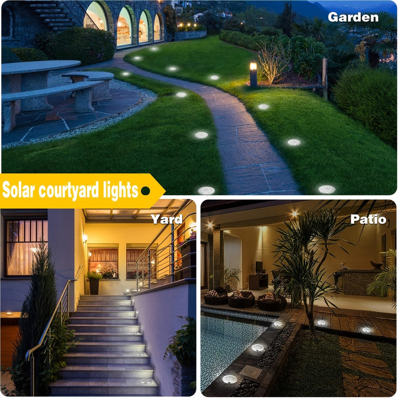 Solar Ground Spot Lighting – Geometric Stainless Steel Design for Gardens and Paths