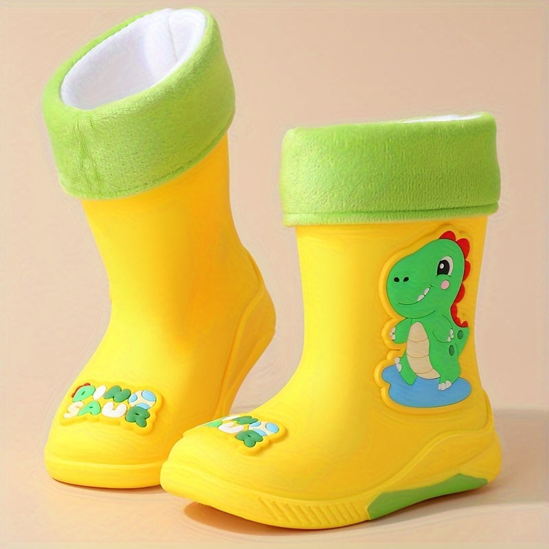 Children's Rain Boots with Cartoon Space Traveler – Warm and Waterproof for Winter