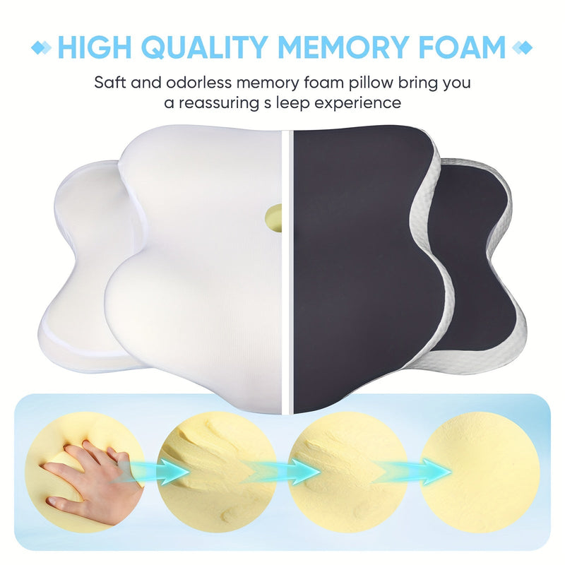 Ergonomic Memory Foam Neck Pillow – For Optimal Comfort and Support During the Night