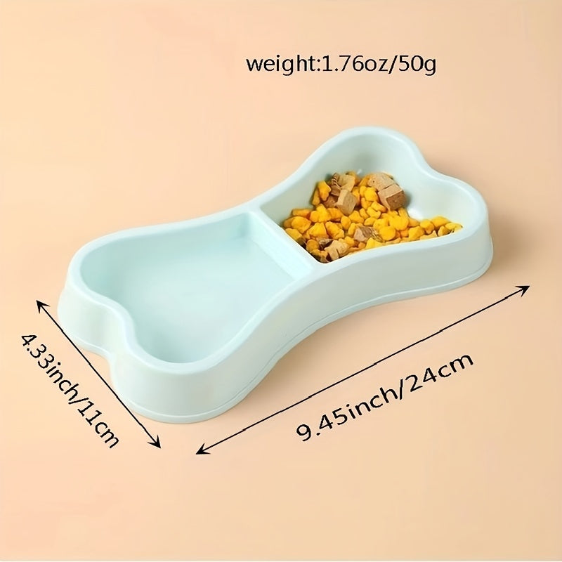 Macaron Bone-Shaped Double Dog Bowl – Practical and Stylish Feeding for Your Dog