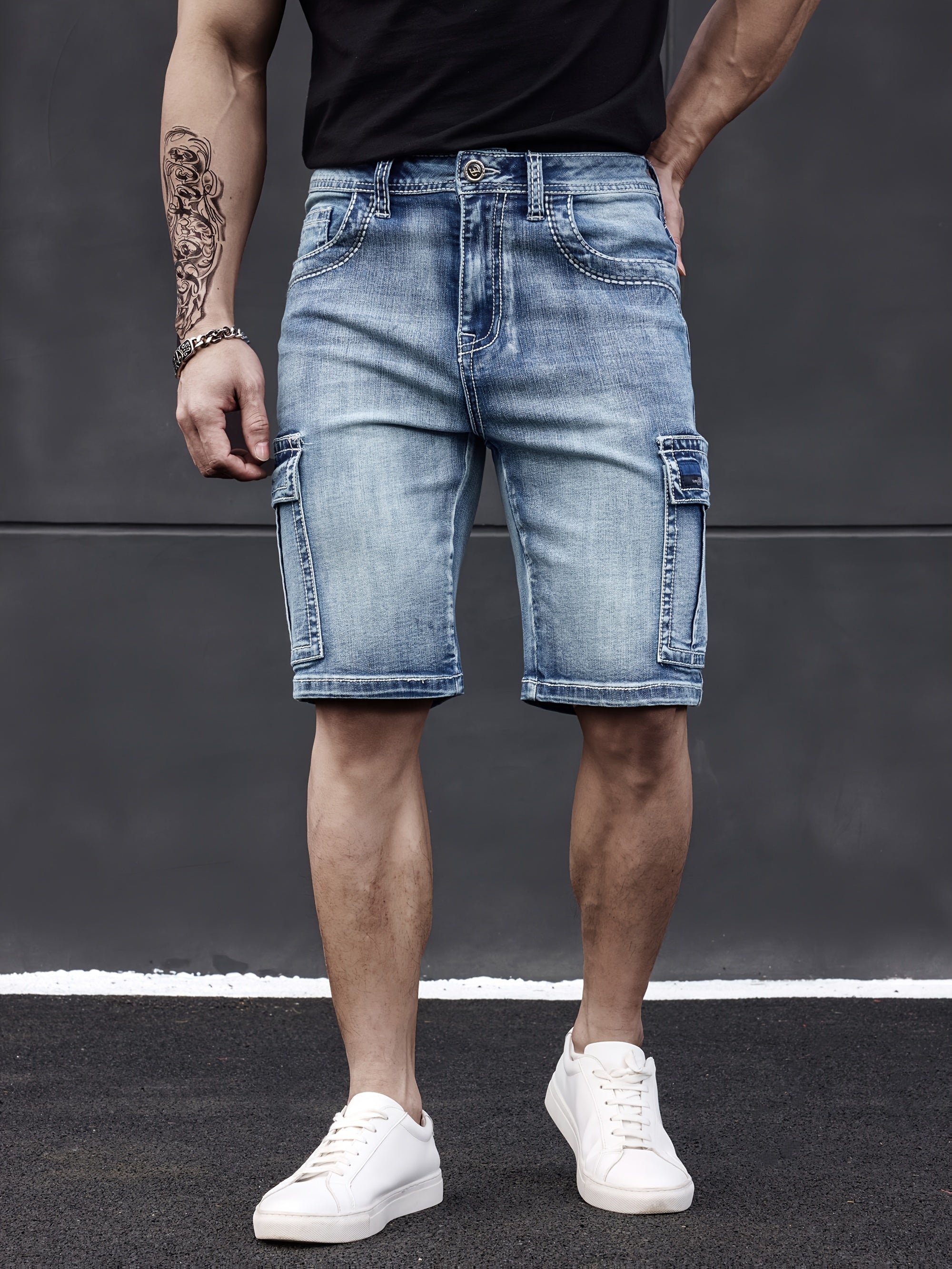 Men's Multi-Pocket Denim Shorts - Practical and Comfortable