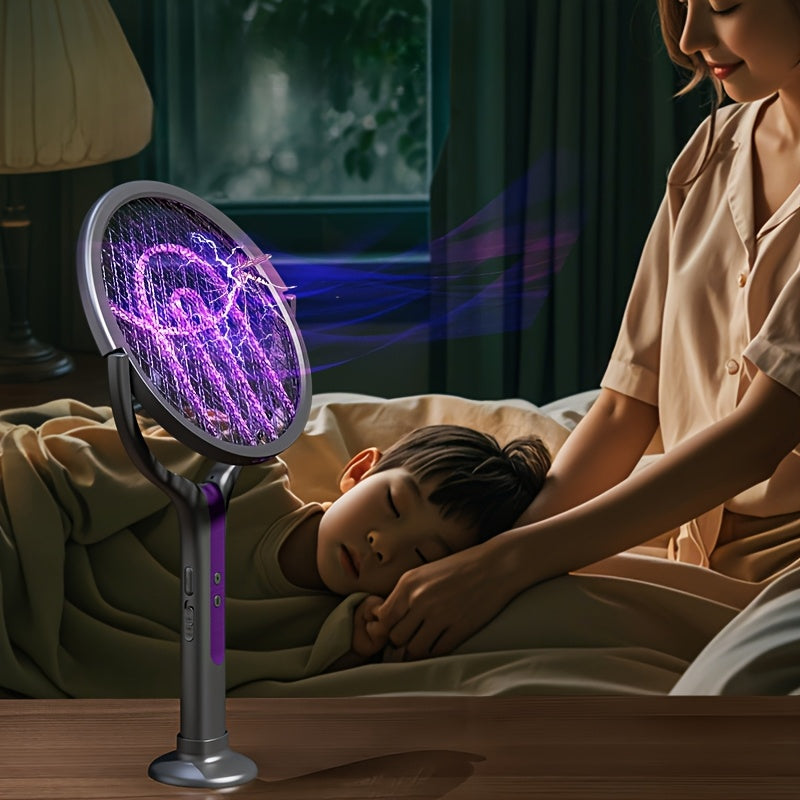 Foldable Electric Mosquito Swatter – Rechargeable with Extendable Pole