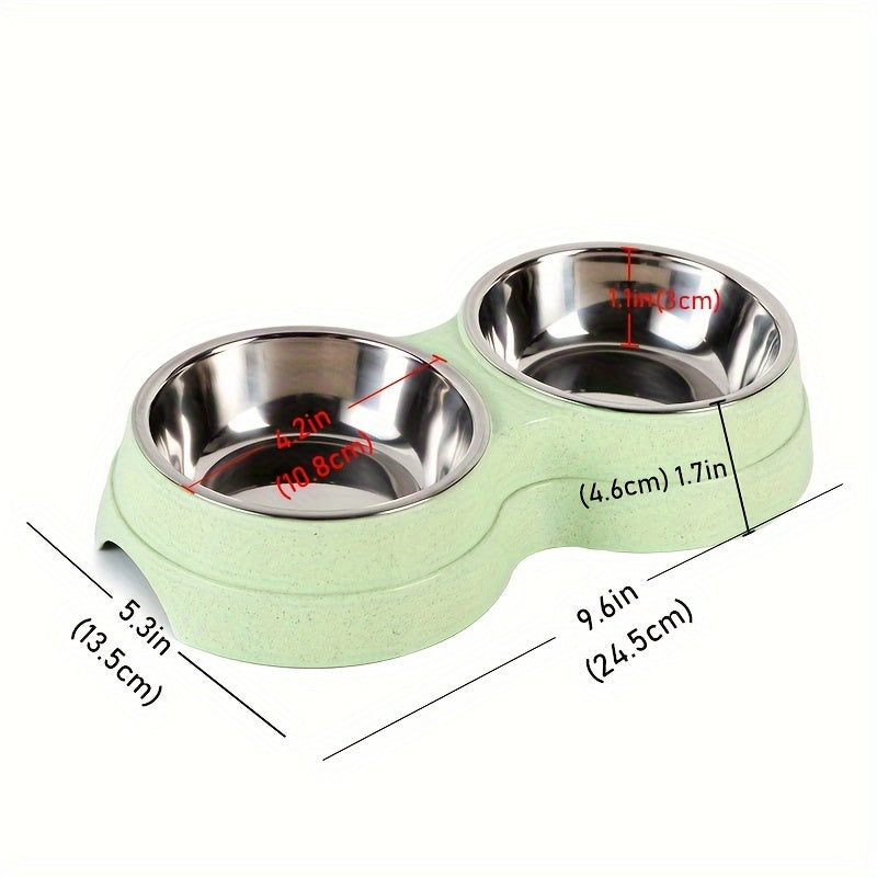 Stainless Steel Double Pet Bowl – Perfect for Food and Water