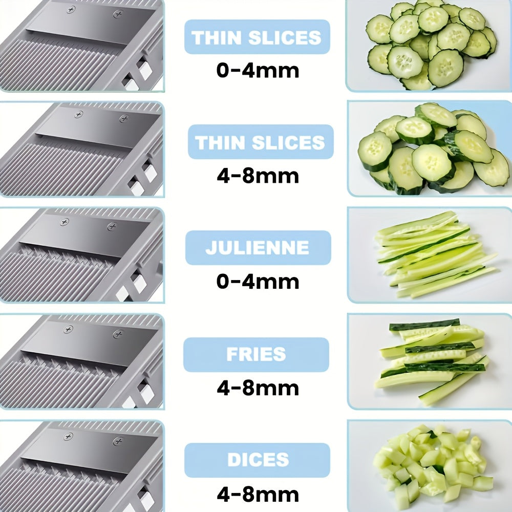 Multifunctional Vegetable Slicer – Safe, Adjustable, and with Large Capacity