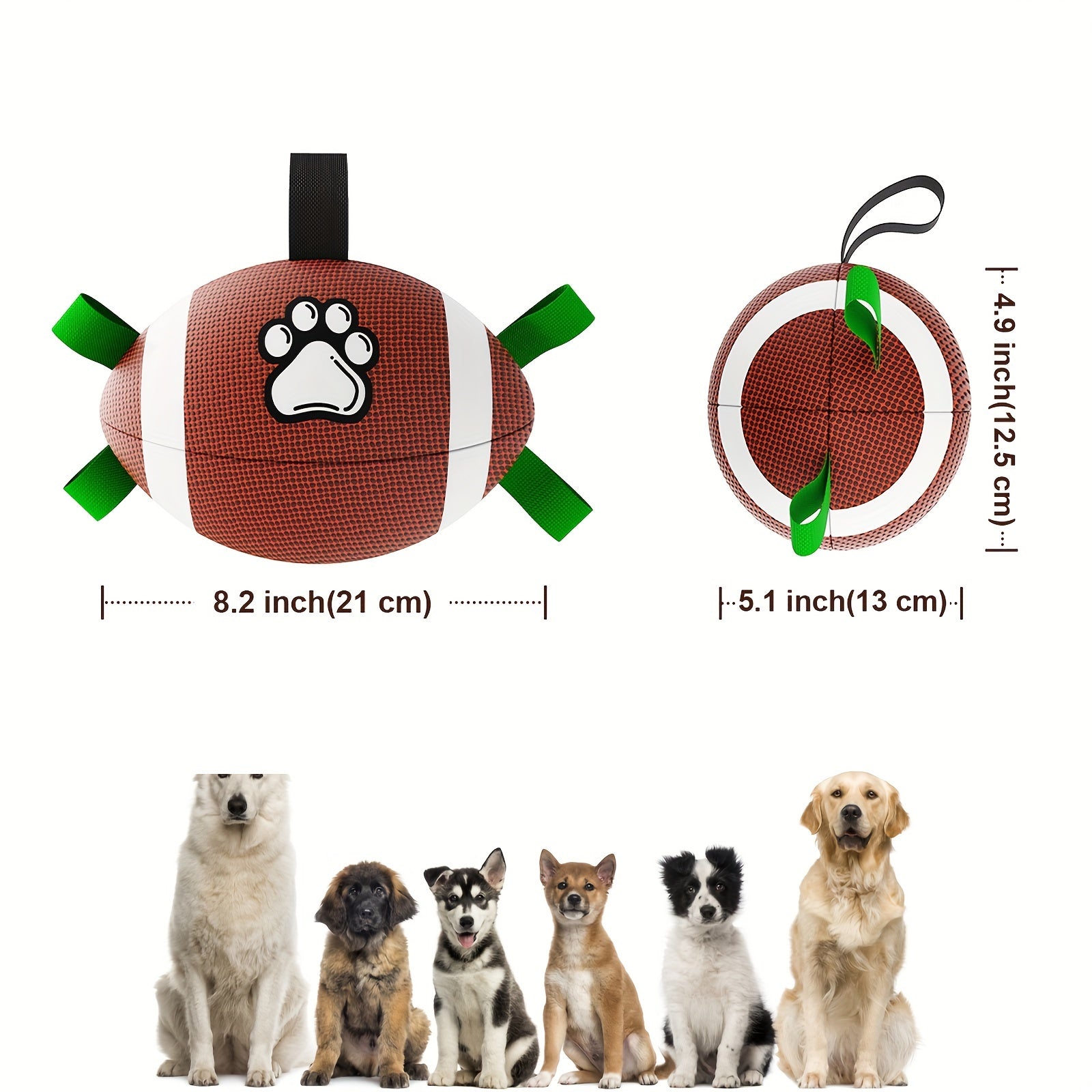 Paw-Perfect Play Football – Durable Rubber Interactive Dog Toy