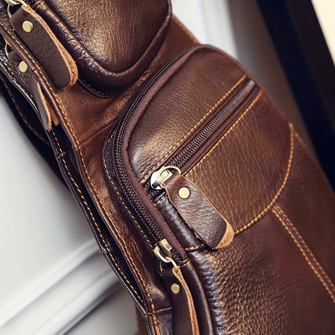 Vintage Classic Leather Sling Bag – Compact and Durable