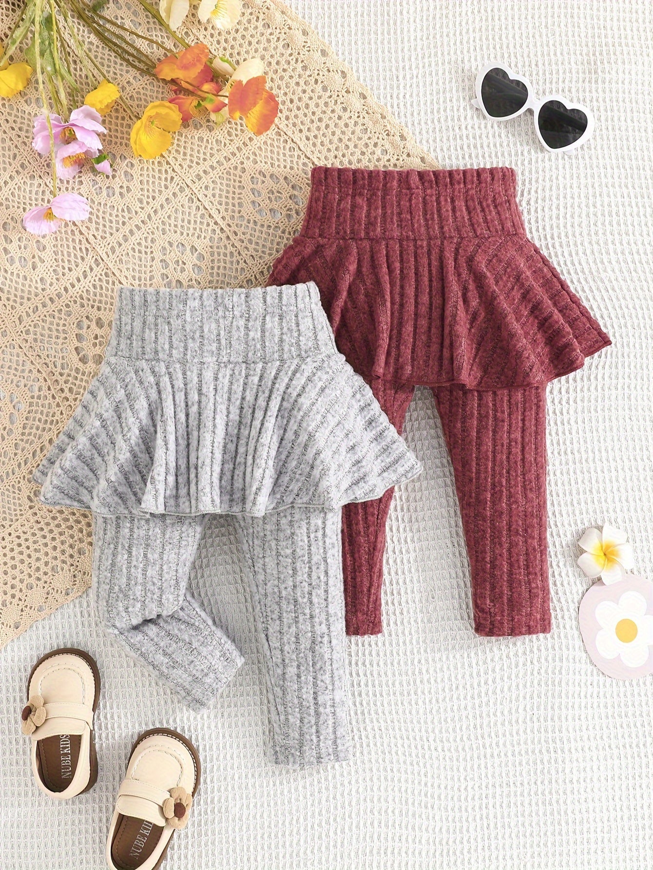 Tess Ribbed Skirt and Pants Set for Baby Girls - Casual and Stylish for Outdoor Activities