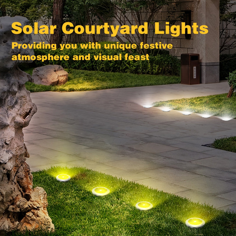 Solar Ground Spot Lighting – Geometric Stainless Steel Design for Gardens and Paths
