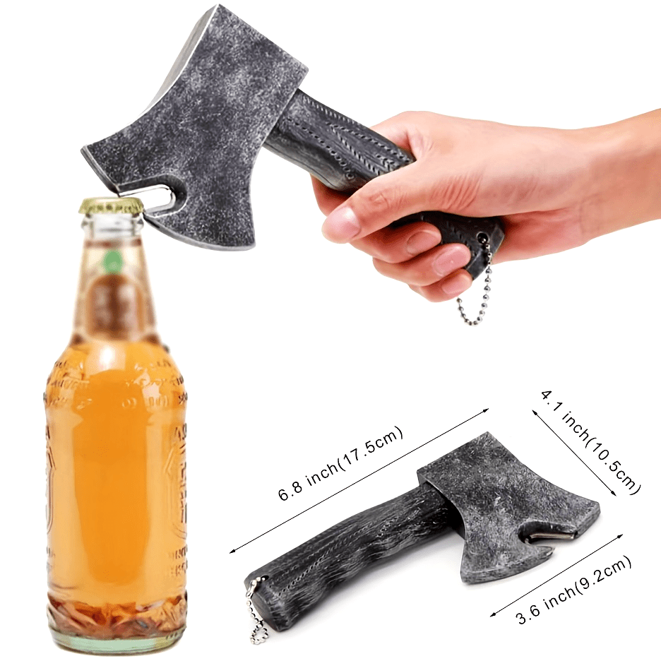 Battle Axe Bottle Opener – Rugged Design with Textured Grip Handle