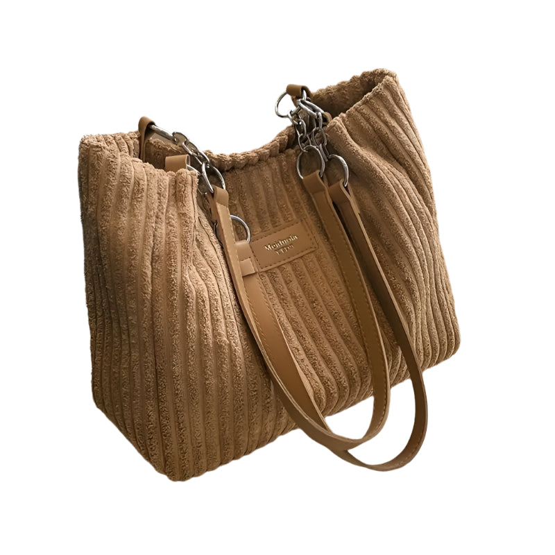 Amelia Stylish Corduroy Shoulder Bag - Luxurious and Practical for Every Day