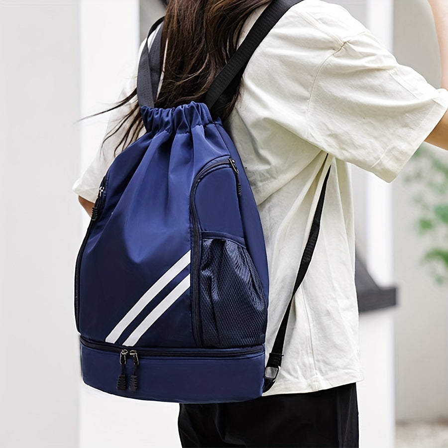 Sporty Drawstring Backpack - Spacious and versatile for any activity