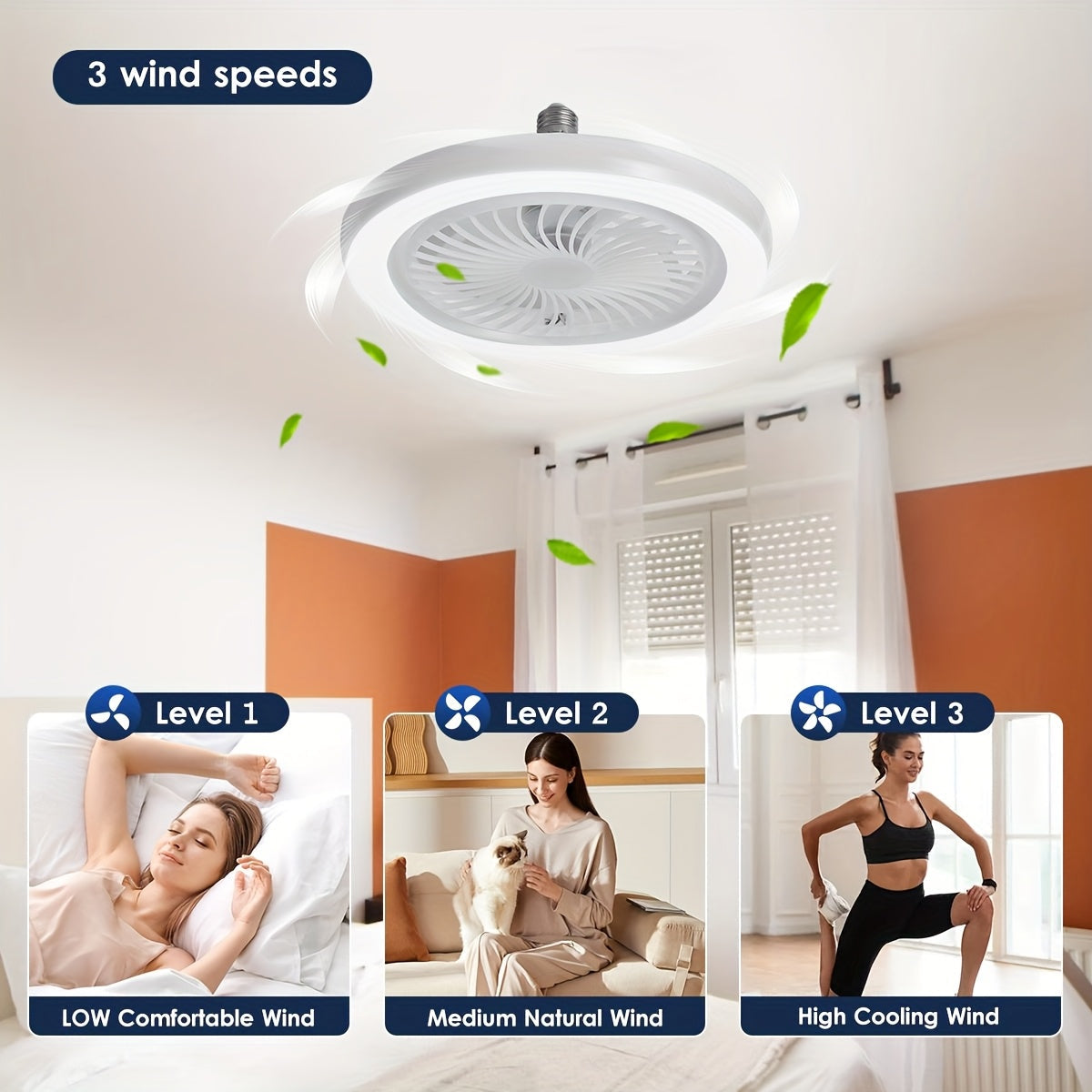 LED Smart Fan Lamp – Dimmable and Quiet