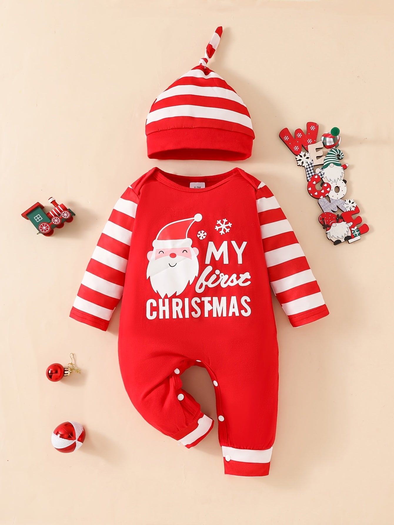 Cute Christmas Romper Set - For Baby's First Christmas Memories
