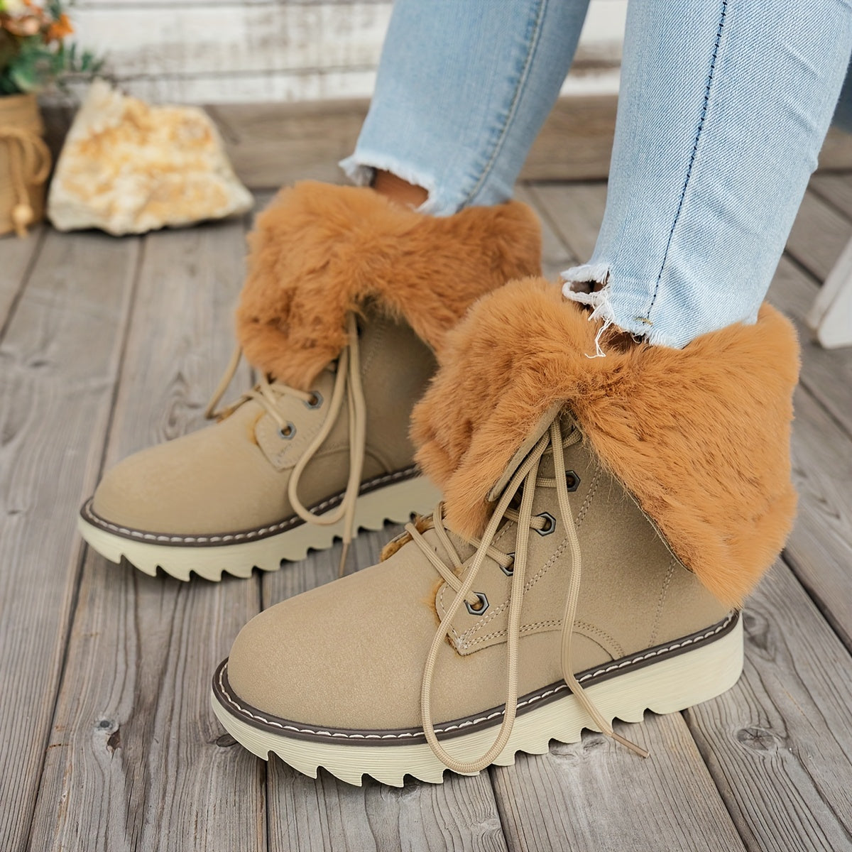 Lieke Winter Boots with Laces - For Style and Warmth