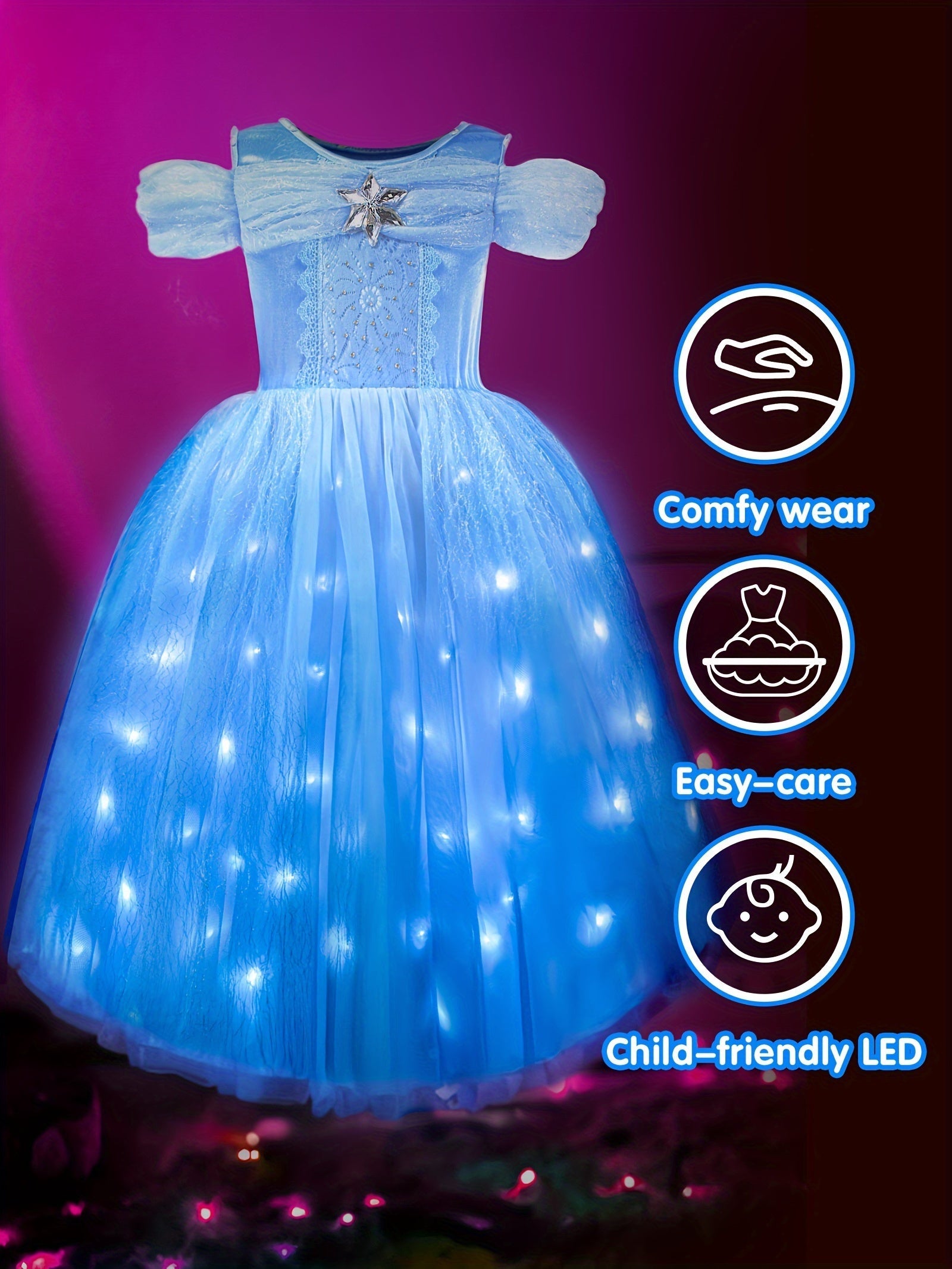 Magical LED Tutu Dress for Girls - Enchanting Festive Experience