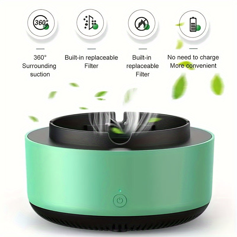 Smart Ashtray with Air Purifier – Effective Smoke and Odor Removal with Silent Design