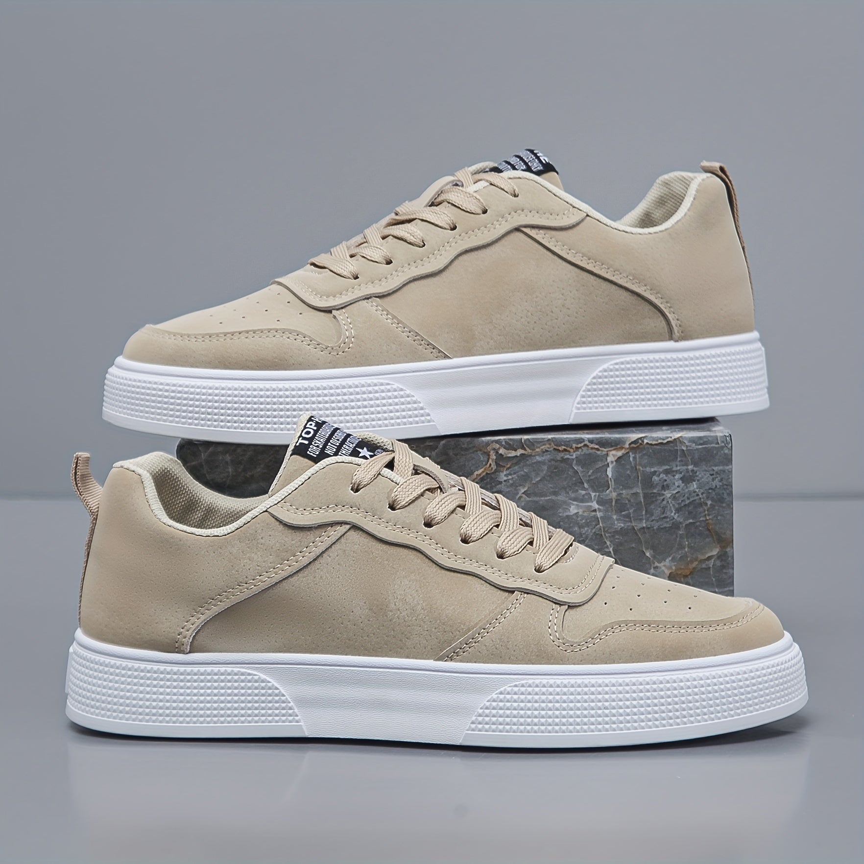Men's Low-Top Sneakers – Comfortable and Durable with White PVC Sole