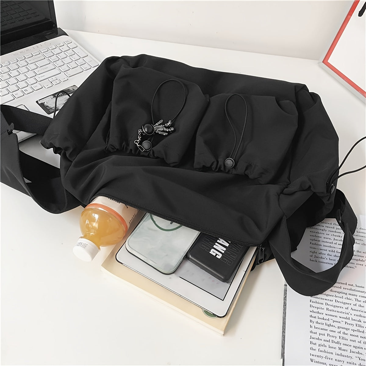 UrbanEase Crossbody Bag – Drawstring Shoulder Bag with Large Capacity