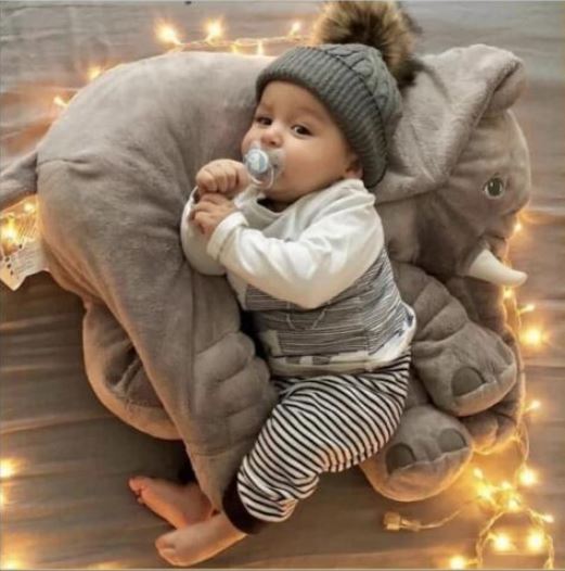 Elephant Cuddle Baby Pillow – Soft, Cuddly, and Comfortable
