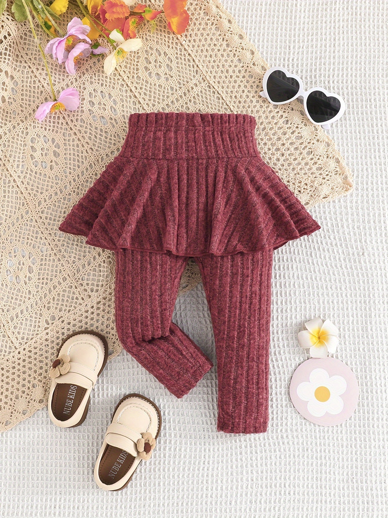 Tess Ribbed Skirt and Pants Set for Baby Girls - Casual and Stylish for Outdoor Activities