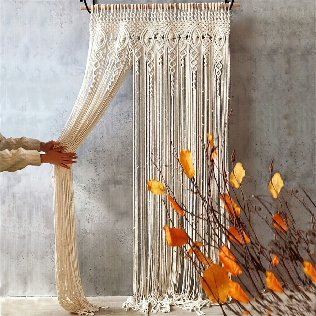 Boho Macramé Curtain – Decorative and Practical Room Divider