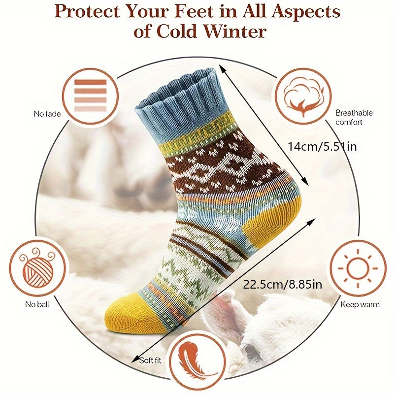 Lola Set of 5 Pairs of Winter Socks for Women - Warm and Comfortable for the Cold Months