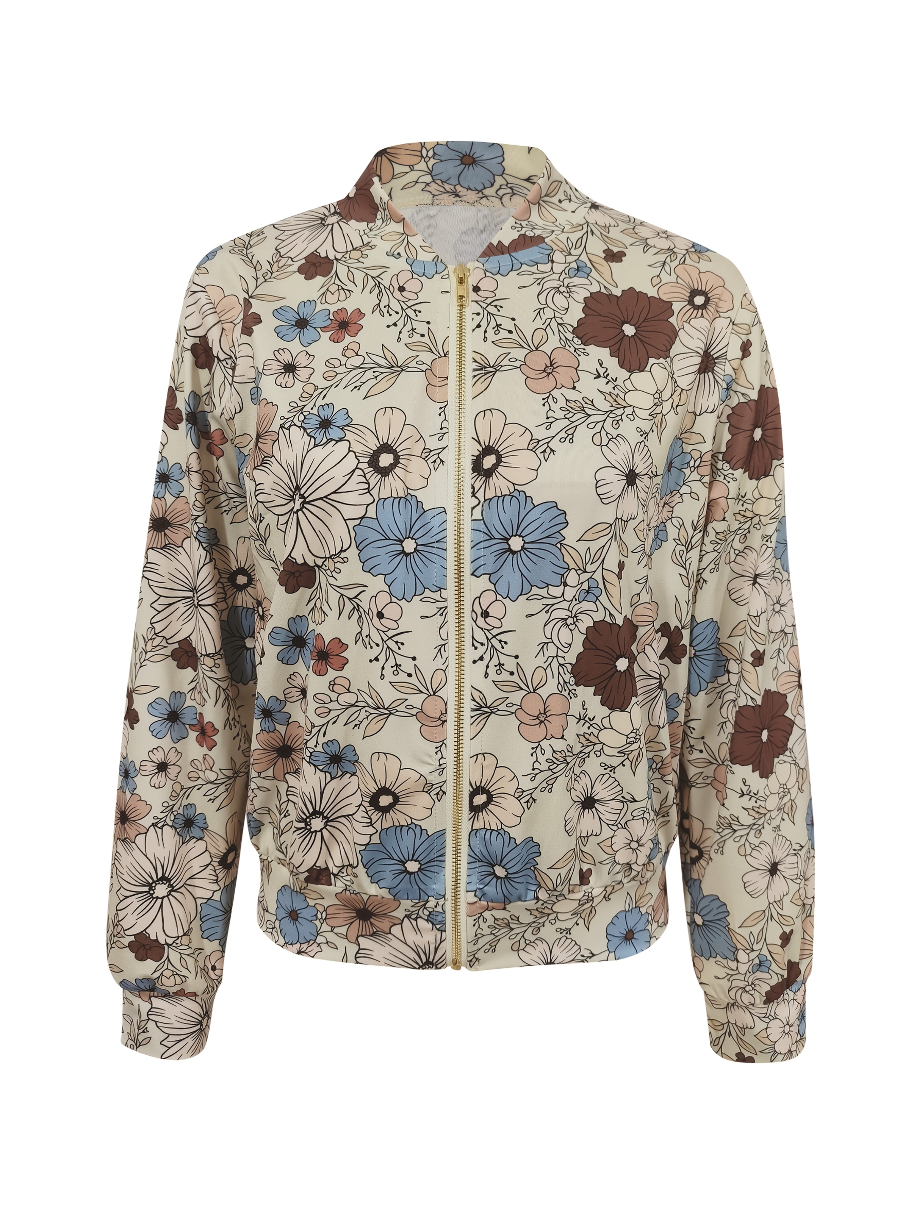 Ladies Summer Floral Bomber Jacket – Airy and Stylish for Spring and Autumn