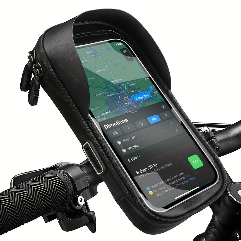 Waterproof Bicycle and Motorcycle Phone Holder – Handlebar Bag with 360° Rotation Option