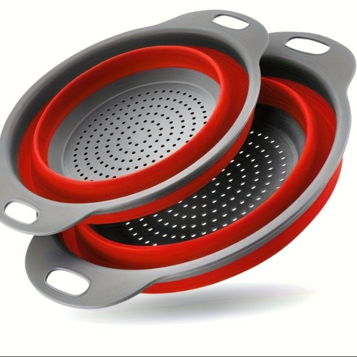 Collapsible Silicone Colander Set – Perfect for Pasta, Vegetables, and Fruit