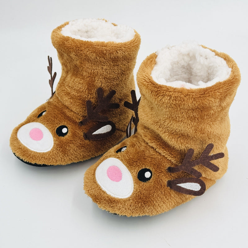 Dino and Reindeer Slippers for Kids - Warm and Playful for Home