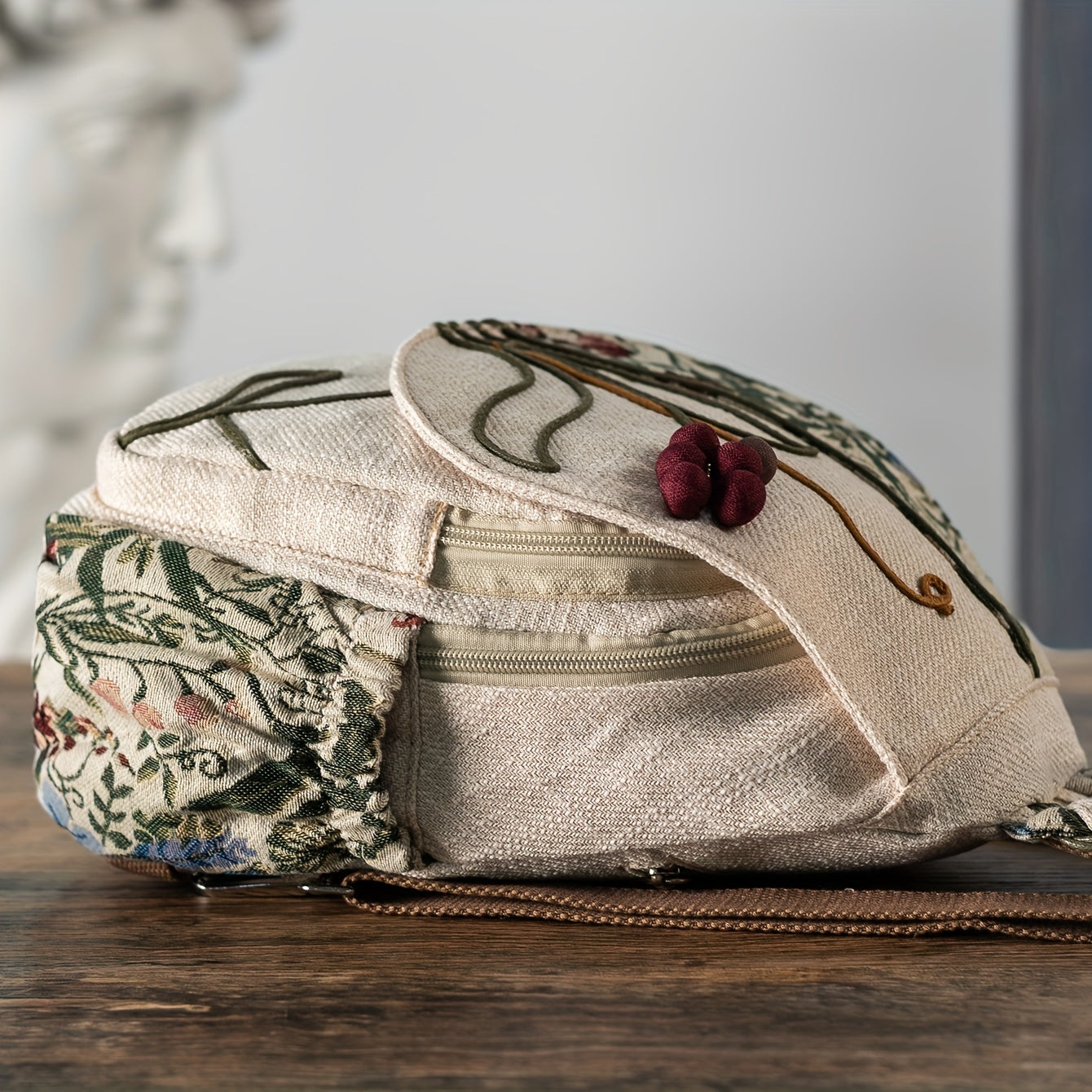 EthnoCharm Embroidered Backpack – Artistic and Practical