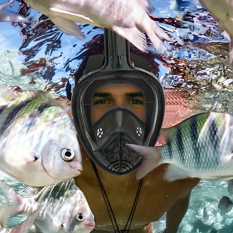 Full Face Snorkel Mask – 180° Panoramic View and Camera Mount for Perfect Underwater Experience