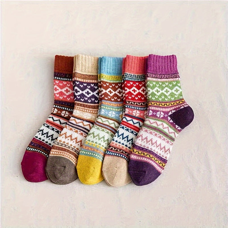 Lola Set of 5 Pairs of Winter Socks for Women - Warm and Comfortable for the Cold Months