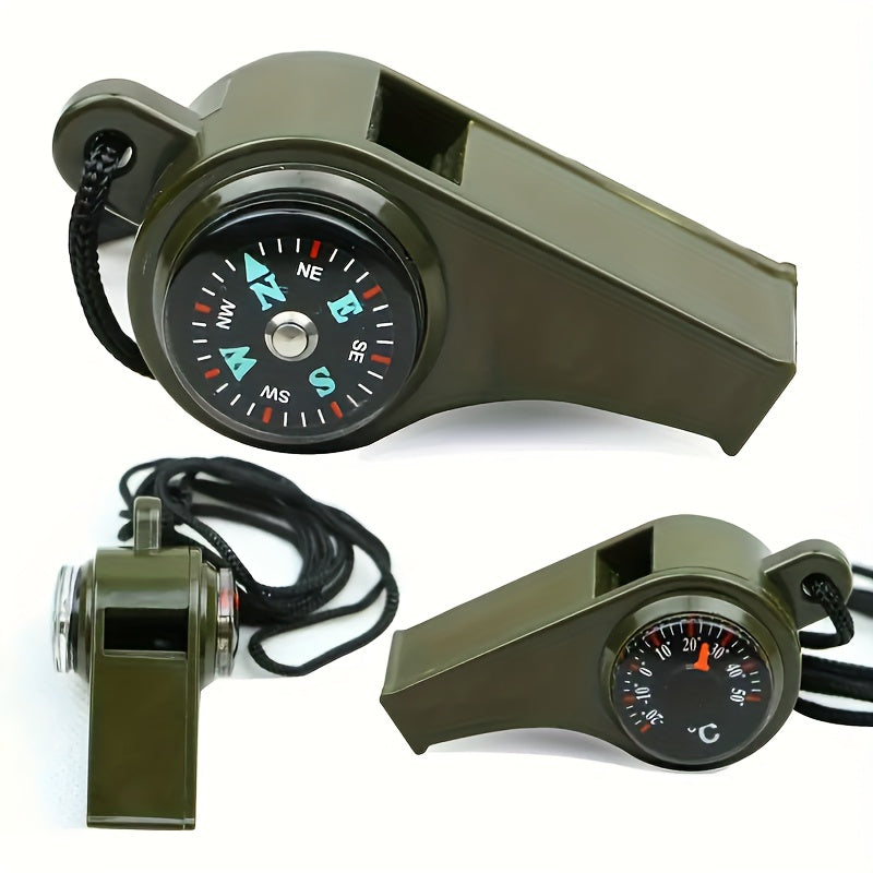 Emergency Whistle with Compass and Thermometer – Durable and Floating Design for Survival and Outdoor Adventures
