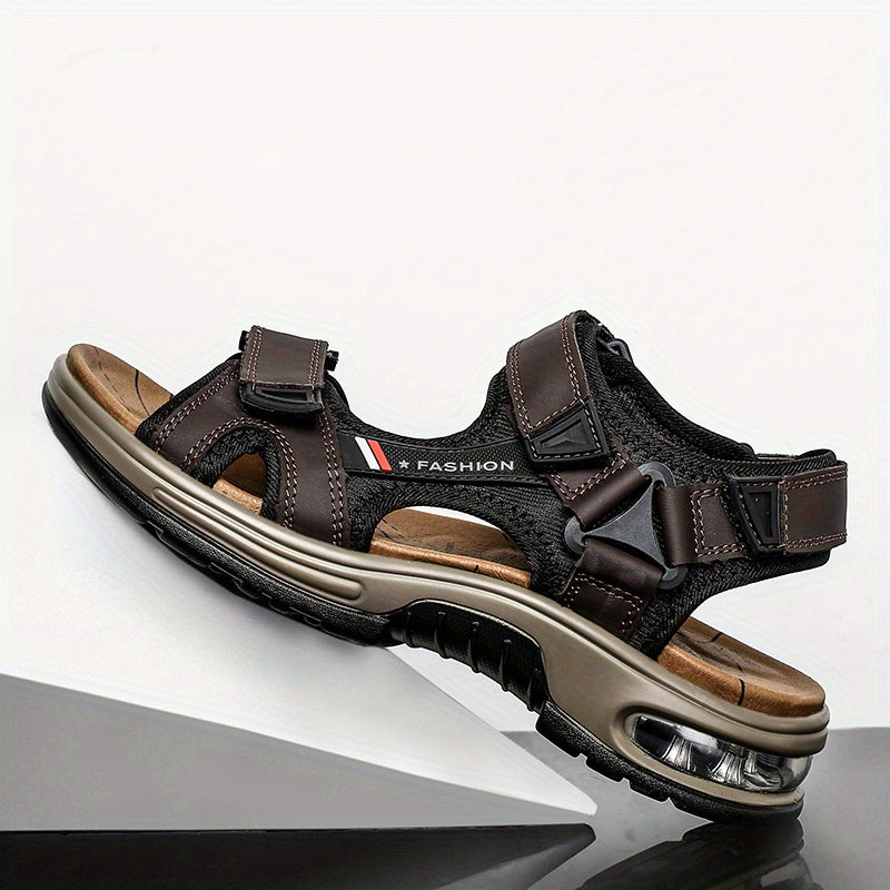 Premium Men's Leather Sandals – Adjustable and Shock-Absorbing